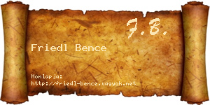 Friedl Bence névjegykártya